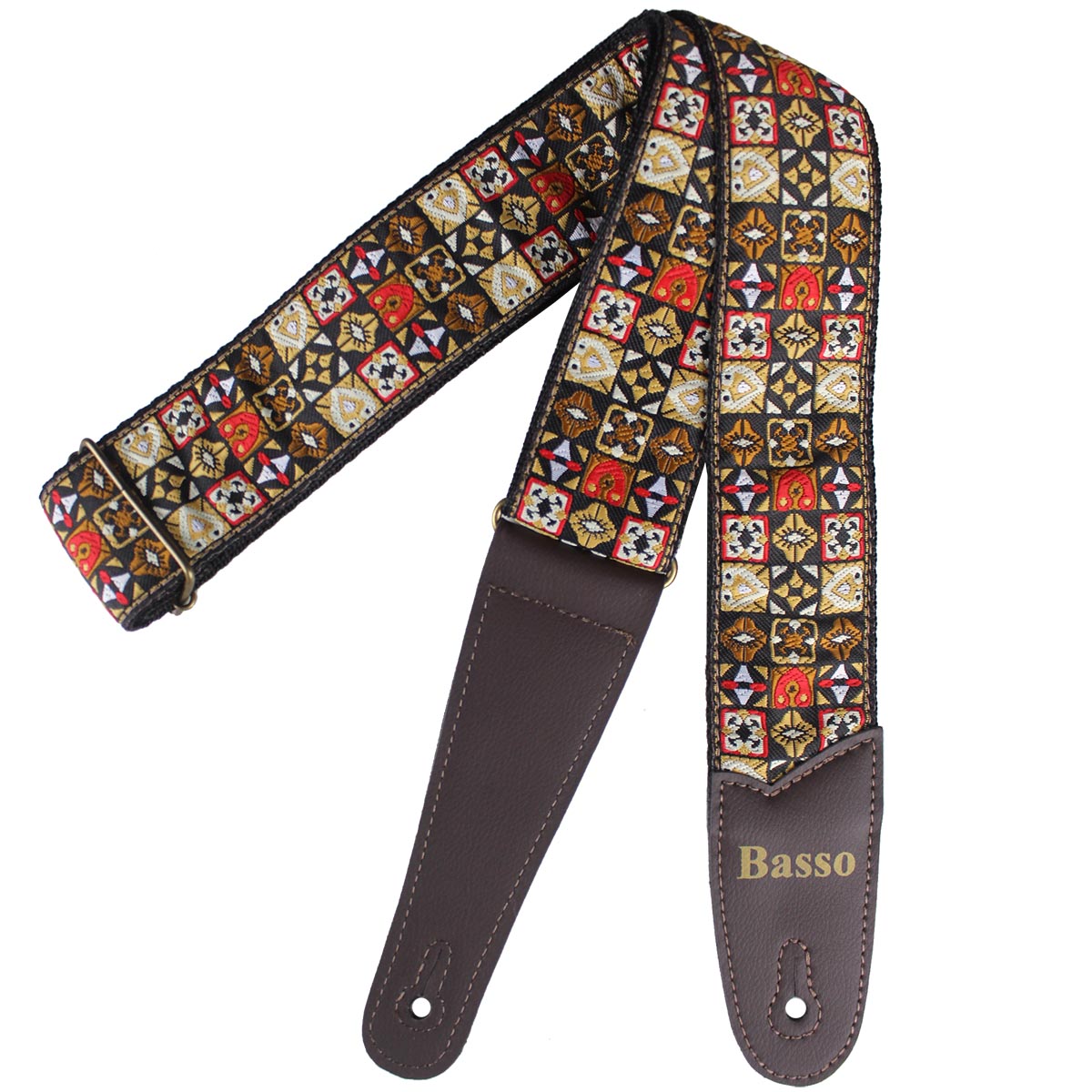 Correia - Alça - para Guitarra, Violão e Baixo Basso Jacquard Marrom
