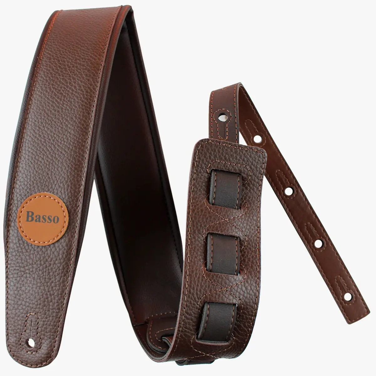 Correia Alça Violão Guitarra Baixo Basso Cla 09 Couro Marrom