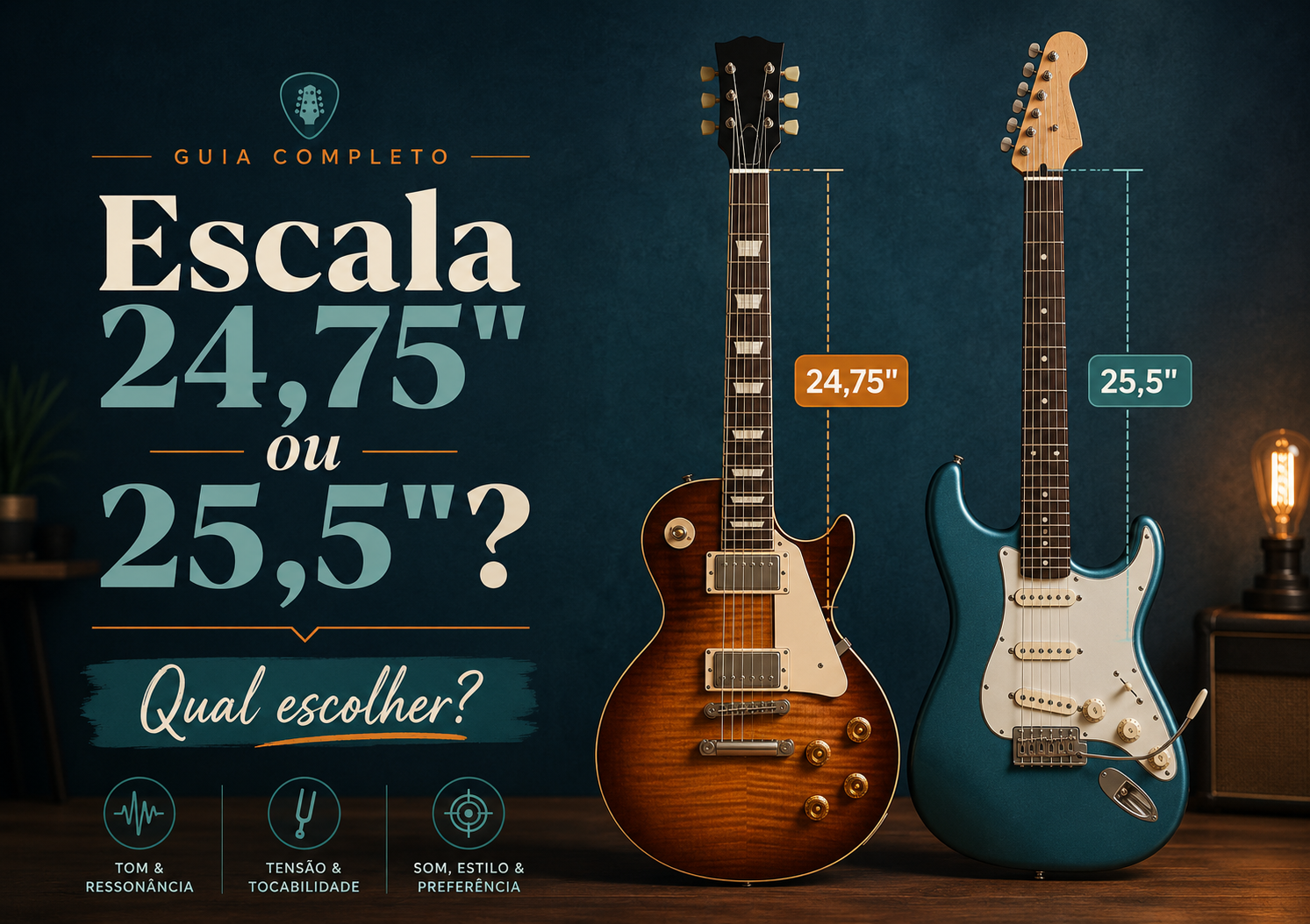Guitarra - Escala 24,75" ou 25,5": qual escolher?