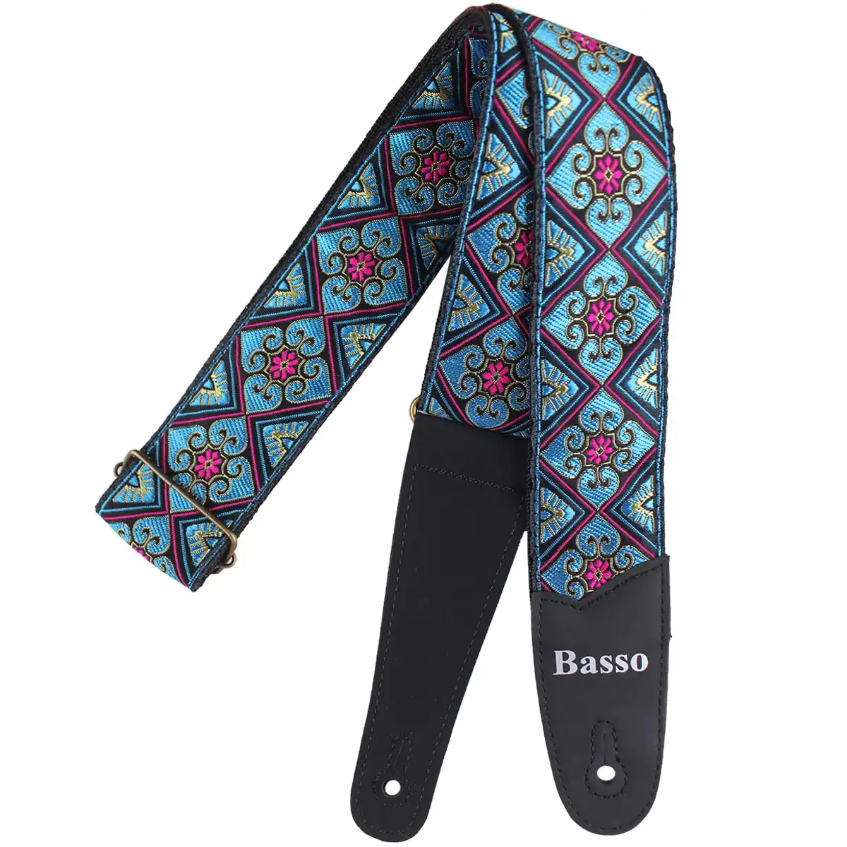 Correia Alça Guitarra Violão Baixo Basso Jacquard Psyco Queen Vintage Ajustável Modelo JC 15