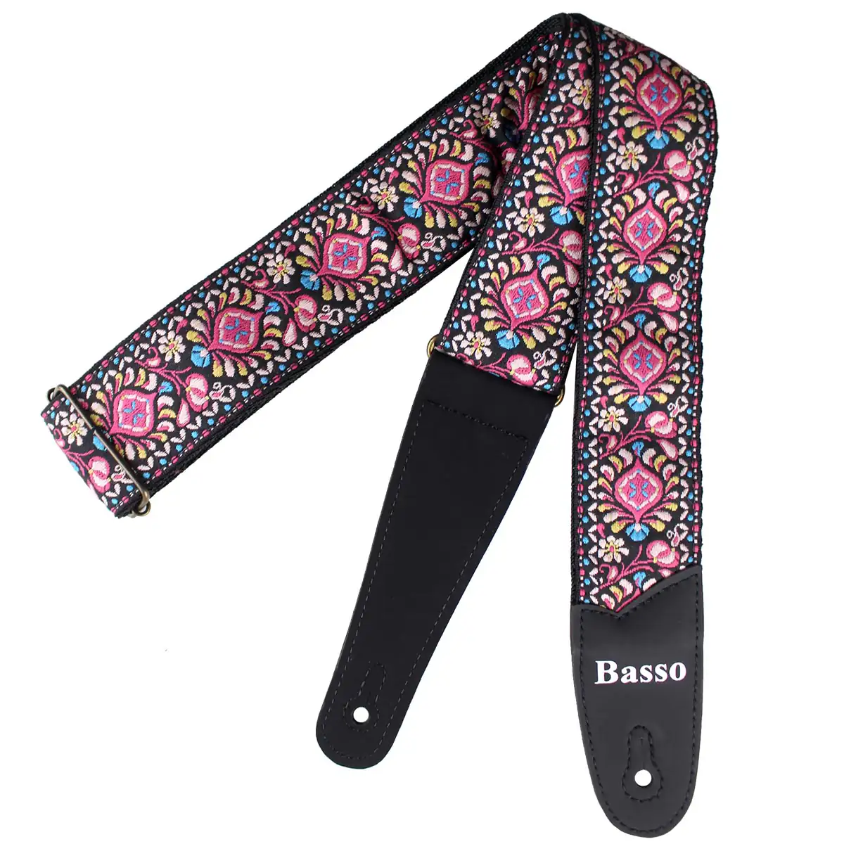 Correia Alça Guitarra Violão Baixo Basso Jacquard Midsummer Vintage Ajustável Ponteiras Reforçadas Modelo JC 54