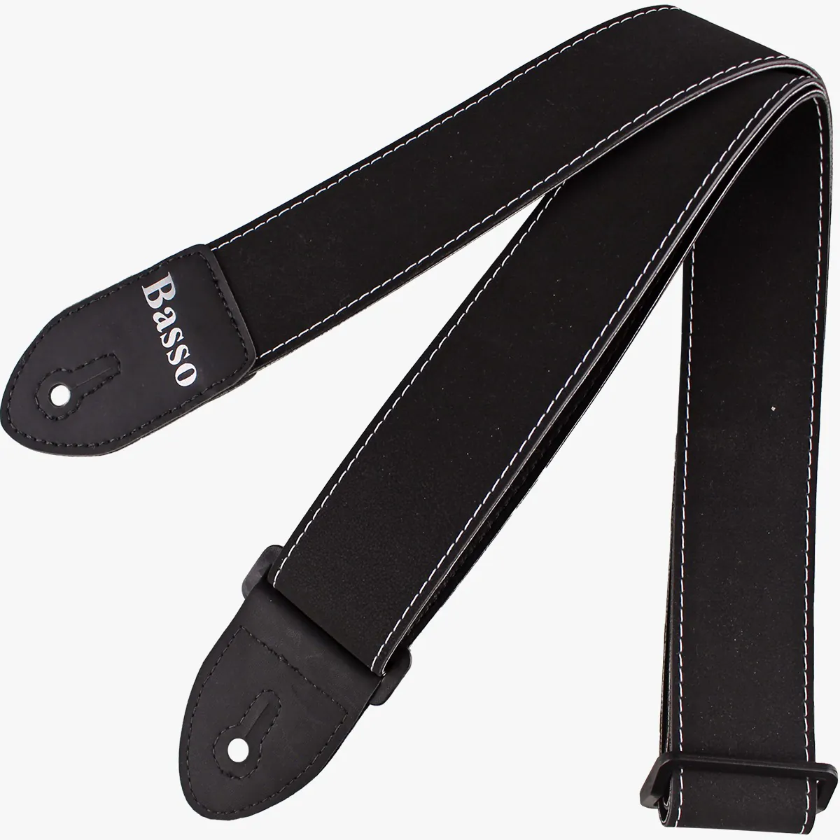 Correia Alça Guitarra Violão Baixo Basso Sintético Preto Liso Ajustável Ponteira Reforçada SF 10