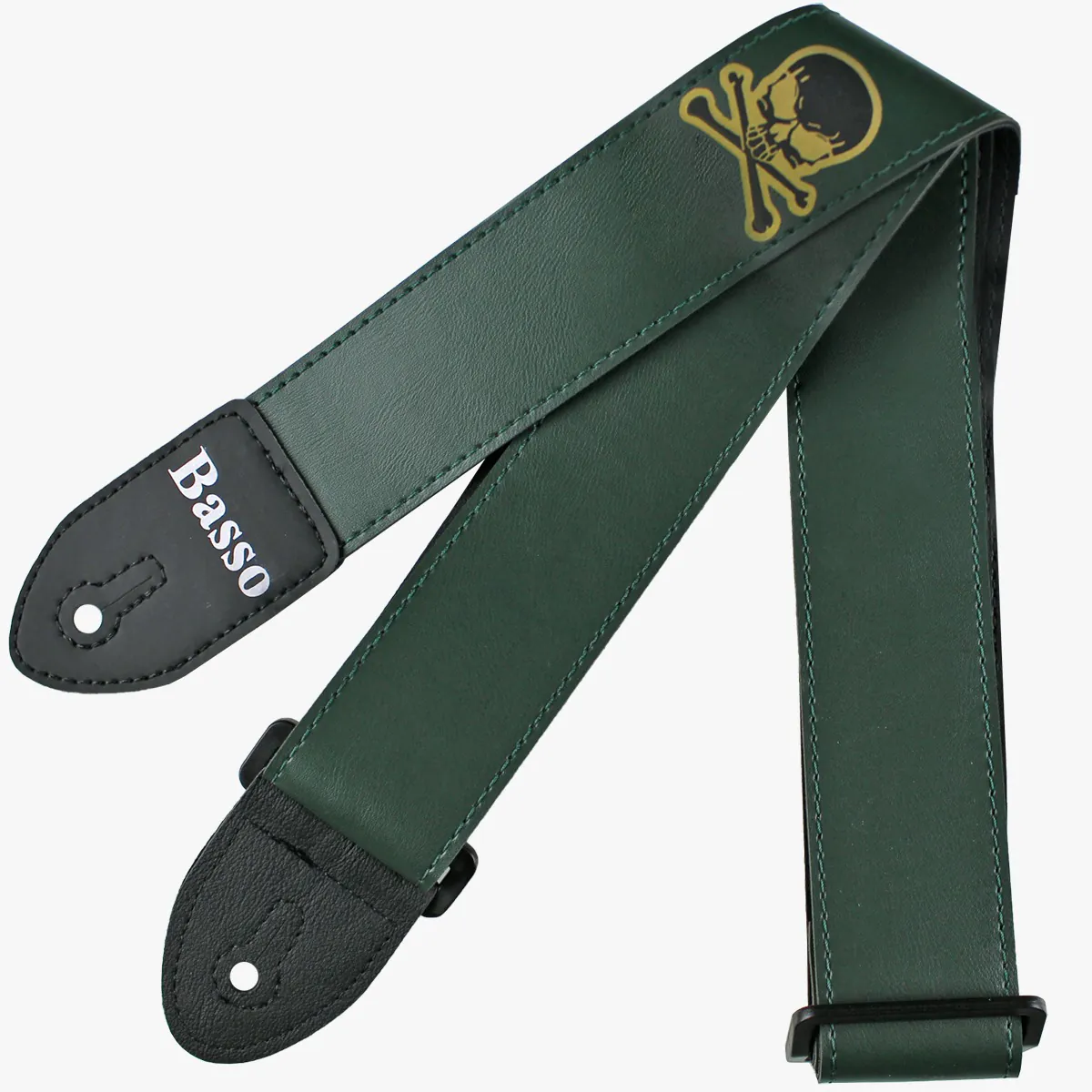 Correia Alça Guitarra Violão Baixo Basso Sintético Musgo Caveira Ajustável Ponteira Reforçada SF 128