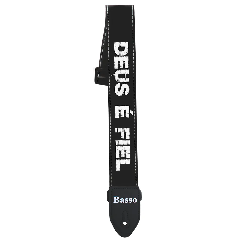 Correia Alça Guitarra Violão Basso Sf 86 Preto Deus é Fiel