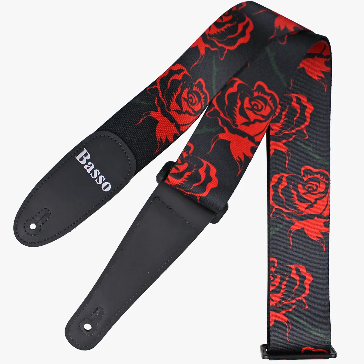 Correia Alça Guitarra Violão Baixo Basso Poliéster Ajustável 92 à 155cm DE 27 Rosas
