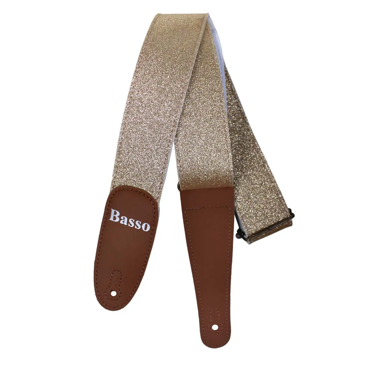 Correia Alça Guitarra Violão Baixo Basso Sintético Ouro Light Ajustável Ponteiras Reforçadas EX 45
