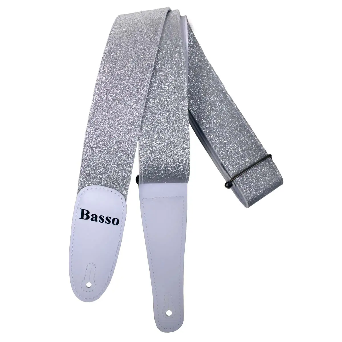 Correia Alça Guitarra Violão Baixo Basso Sintético Silver Ajustável Ponteiras Reforçadas EX 46