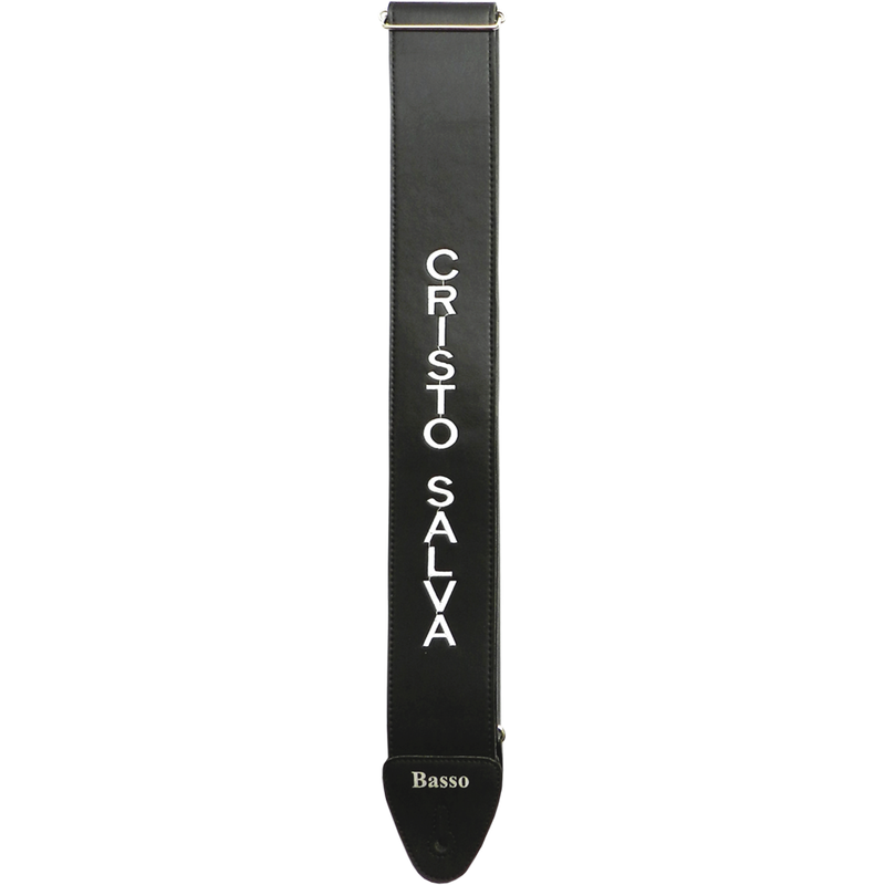 Correia Alça Guitarra Violão Baixo Basso Sintético Preto Ajustável 85 à 150cm NY 07 Cristo Salva