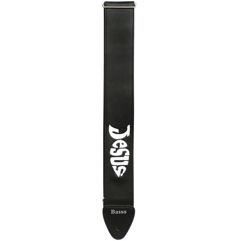 Correia Alça Guitarra Violão Baixo Basso Sintético Preto Ajustável 85 à 150cm NY 07 Peixe Jesus
