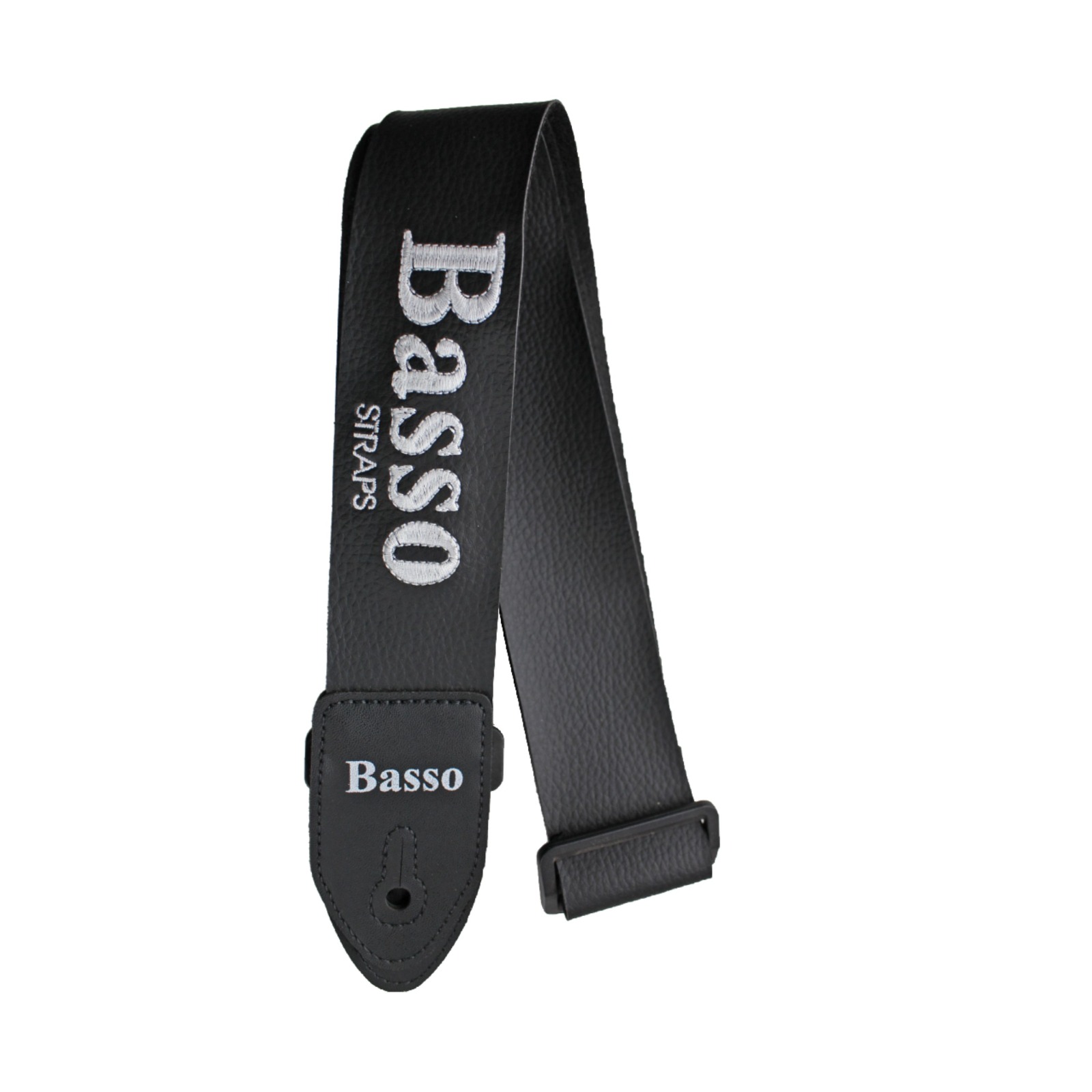 Correia Alça Guitarra Violão Baixo Basso Sintético Preto Bordado Ajustável 85 à 150cm Modelo NY PER