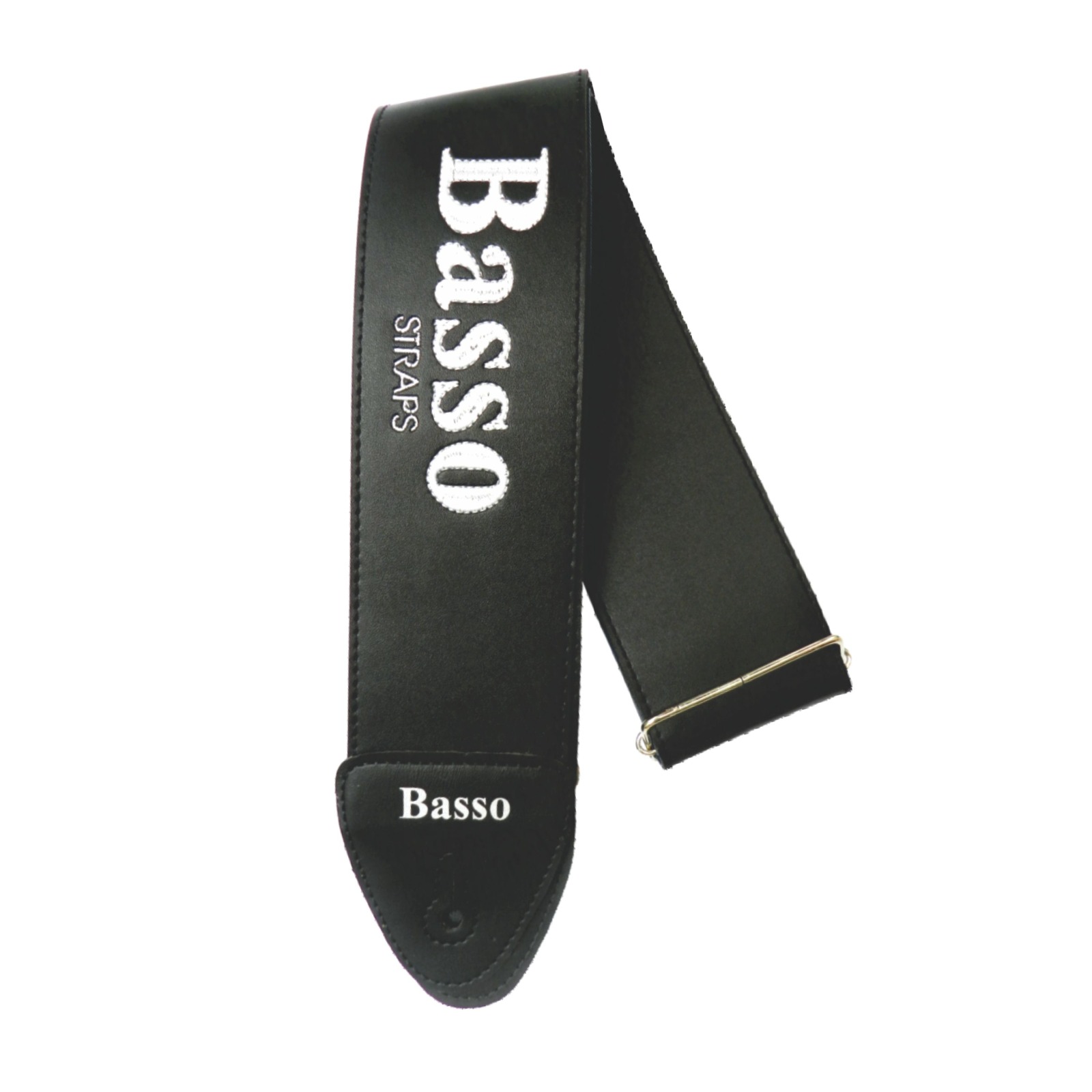 Correia Alça Guitarra Violão Baixo Sintético Preto Bordado Basso Ajustável 85 à 150cm NY 07 PER