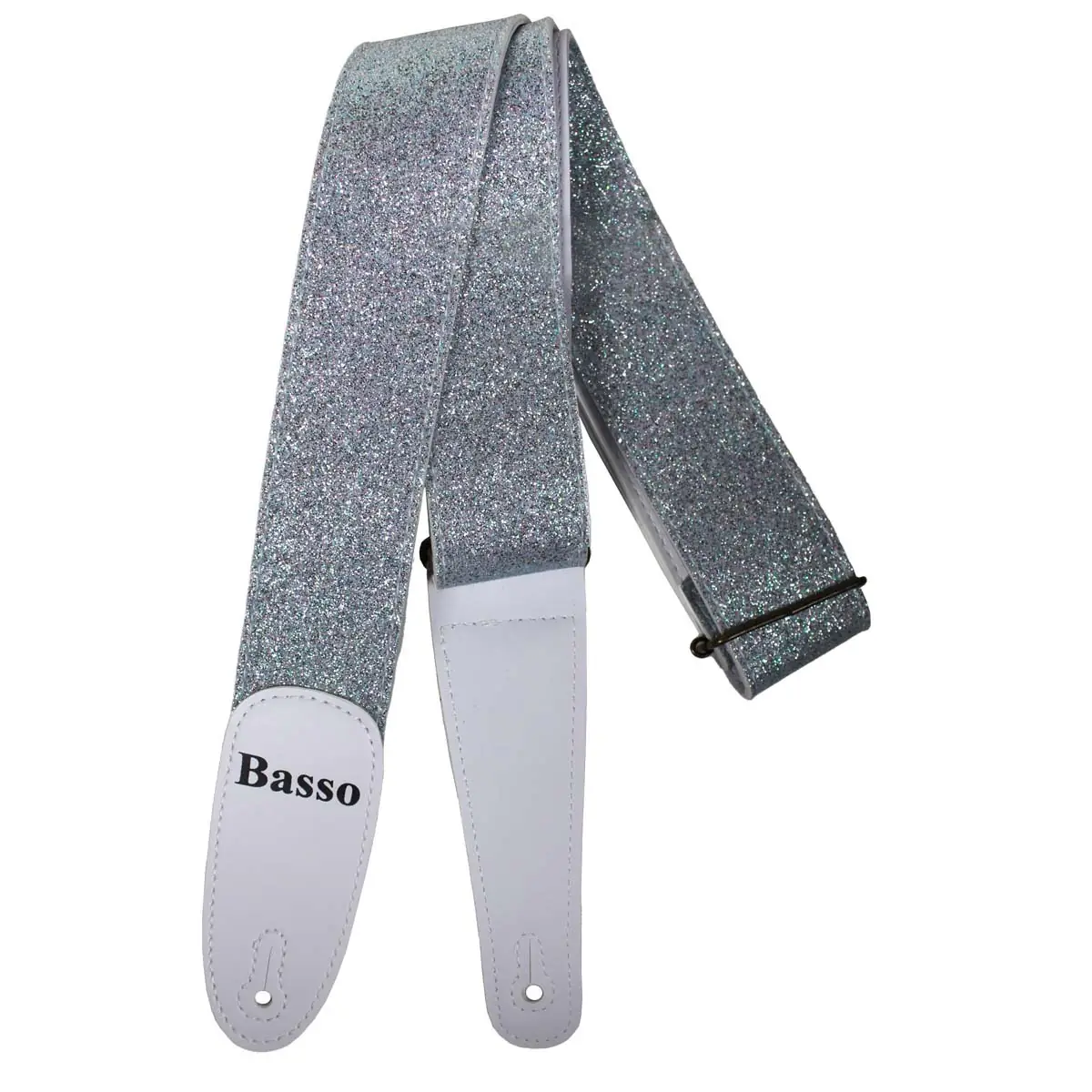 Correia Alça Guitarra Violão Baixo Basso Sintético Gliter Light Blue Ajustável 85 a 150cm EX 48