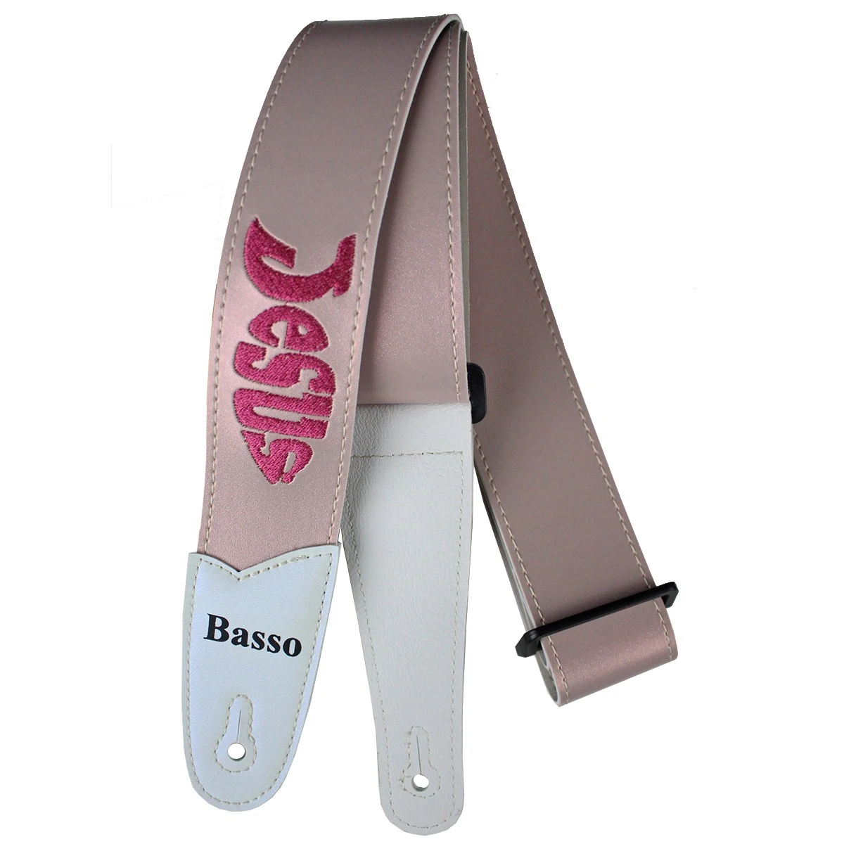 Correia Alça Guitarra Violão Baixo Basso Sintético Rose Peixe Jesus Ajustável Ponteiras Reforçadas